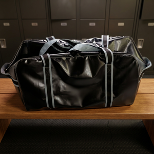 Sac de voyage en PU noir grande capacité avec fermeture éclair et poignées réglables pour le sport et le rangement - Product Image 2