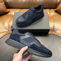 Sneakers en cuir à panneaux de luxe style Old Money, chaussures décontractées épaisses et amortissantes de créateur