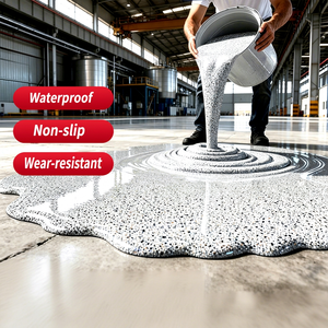 Peinture époxy auto-nivelante effet marbre, étanche, pour sols en béton et carrelage, application au couteau, par SL Source Factory - Product Image 1