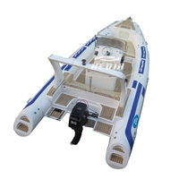 Dinghy bote de pesca 24 pieds en fibre de verre bateau à rames de course 680rib bateau en fibre de verre