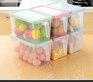 Caja de almacenamiento <span class=keywords><strong>rectangular</strong></span> de plástico fresco con asa para refrigerador Congelación de huevos y alimentos Gran capacidad con técnicas de aluminio - Product Image 1