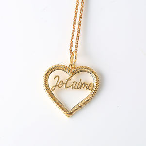 Design de bijoux personnalisé avec logo sont S925 pendentifs d'amour <span class=keywords><strong>en</strong></span> argent à <span class=keywords><strong>envoyer</strong></span> à petite amie plaqué or pendentif lettres coeur dames - Product Image 4