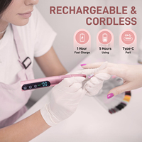 CM.NAIL S15 Ponceuse à ongles portable en aluminium, forme stylo, avec moteur brossé 0-35000 tr/min, rechargeable par USB, multifonctionnelle, design de luxe