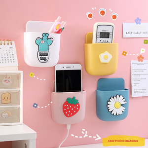 Wall Cute Kawaii Wall Hanging Storage Box Living Room Bedroom Wall Background Decorative Wall-Mounted Cell Phone Holder Organizer
