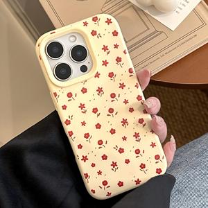 Funda de silicona suave estilo INS floral para iPhone 17, para 16 Pro Max, vintage 14/15, para iPhone 11, otoño e invierno - Product Image 6