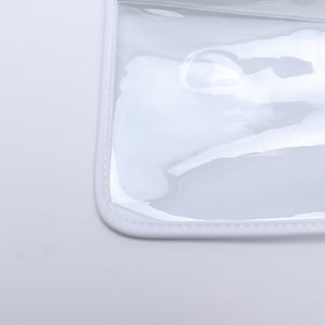 Transparent clair Pvc étanche plat maquillage monogramme blanc plaine <span class=keywords><strong>trousse</strong></span> <span class=keywords><strong>de</strong></span> <span class=keywords><strong>toilette</strong></span> pochette à fermeture éclair <span class=keywords><strong>trousse</strong></span> <span class=keywords><strong>de</strong></span> maquillage filles femmes sac cosmétique - Product Image 3