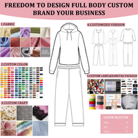 Ensemble de survêtement côtelé personnalisé avec broderie, pantalon évasé et sweat à capuche zippé pour femme