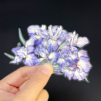 Autocollant personnalisé OEM transparent en PET pour scrapbooking et journal, avec feuille holographique effet coquille