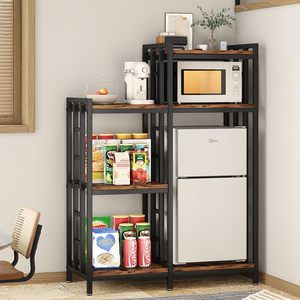 Étagère de rangement réglable <span class=keywords><strong>pour</strong></span> bar à café, cuisine, bureau à domicile, étagère de boulanger, support <span class=keywords><strong>pour</strong></span> mini-réfrigérateur et four à <span class=keywords><strong>micro</strong></span>-ondes - Product Image 1