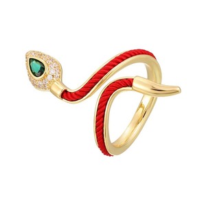 Snake-Shaped <b>Open</b> <b>Ring</b> Red String Adjustable Index Finger <b>Ring</b> New Chinese Style Festive Animal Zodiac Jewelry For Women - Product Image 5