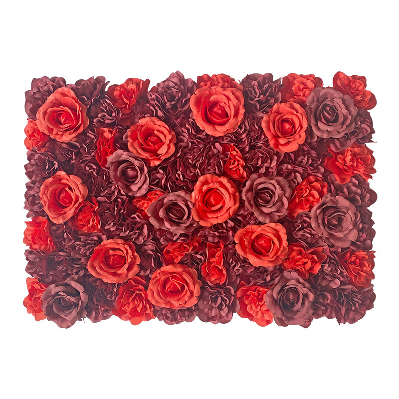 Mur de fleurs de vin rouge