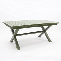 Mobilier d'extérieur moderne Table à rallonge en aluminium Patio Jardin Restaurant Bistro Café Ensemble table à manger extensible