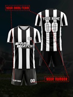 Uniforme de football américain noir et blanc à rayures, maillots de football vintage classiques unisexes, maillot de football rétro imprimé, short personnalisé