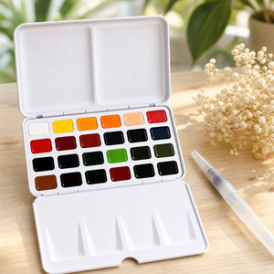 ชุดสีน้ำแบบไม่โปร่งแสง 24 <span class=keywords><strong>สี</strong></span> ระดับมืออาชีพ พร้อมกล่องเหล็ก สำหรับการวาด<span class=keywords><strong>ภาพ</strong></span>กลางแจ้ง การเดินทาง การระบาย<span class=keywords><strong>สี</strong></span> และงาน<span class=keywords><strong>ภาพ</strong></span>ประกอบ - Product Image 6