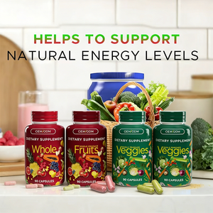 ओम/ओडम वास्तविक पोषण विज्ञान संपूर्ण फल सब्जी फाइबर कैप्सूल वयस्कों के लिए उच्च शक्ति पाचन समर्थन सूत्र 90 - Product Image 4