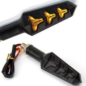 OPPLIGHT Fishbone Indicador de agua corriente secuencial en forma de <span class=keywords><strong>Y</strong></span> Moto Lámpara LED Indicadores de motocicleta Luces de señal de giro LED que fluyen - Product Image 1