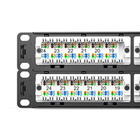 Panneau de brassage réseau modulaire mural non blindé 48 ports RJ45 Cat5e Cat6 Cat6A UTP 2U 19 pouces avec barre arrière pour gestion de câbles