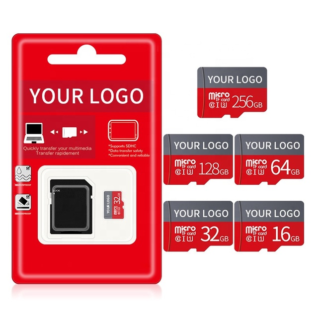 Customized Logo Plastic Mini SD Memory Card for Phone & Dash Cam 8G-256GB 1080p USB Full Capacity