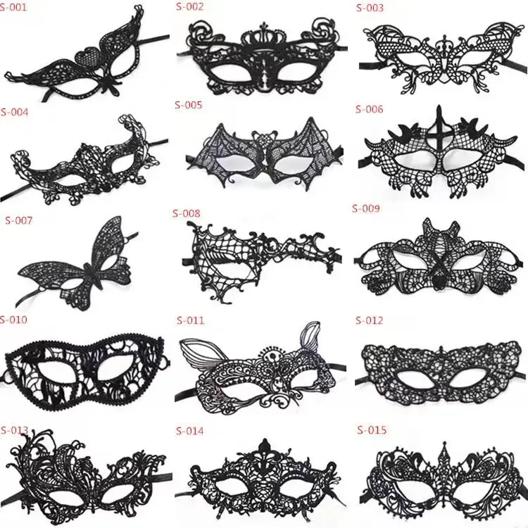 Promotional products Sexy high-grade black lace mask Multi-style luxury masquerade party mask