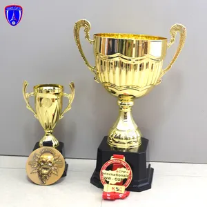 9.8 pouces # 39172-F cup, trophée de championnat de football, récompense commémorative, trophée en résine or brillant, trophée de hockey en stock
