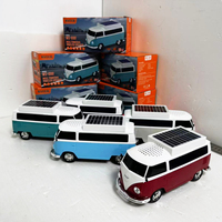 Altavoz Estéreo Portátil TWS USB TF AUX inalámbrico Bass Karaoke Bluetooth con Radio, diseño de mini bus de energía solar de 5W, con Bluetooth, 1 unidad, 2 unidades