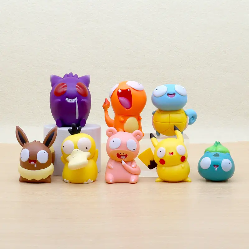 Kawaii Pokemoned Bulbasaur Psyduck Pocket Monster PVC Figures Popular Anime Carton Blind Box Set Supurise Box Kids Gift