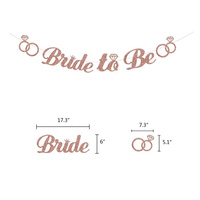 Bannière en or Rose scintillante pour mariage, fournitures de douche nuptiale, ensemble de décoration de fête d'enterrement de vie de jeune fille, vente en gros
