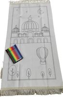 Tapis de prière à colorier pour enfants Tapis de prière rectangulaire floral classique pour enfants en stock 50*90cm