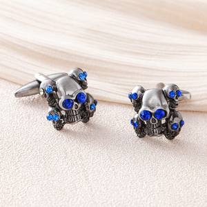 <span class=keywords><strong>Gemelos</strong></span> de calavera de Halloween para hombre, <span class=keywords><strong>divertidos</strong></span> <span class=keywords><strong>gemelos</strong></span> de <span class=keywords><strong>camisa</strong></span> francesa de cristal de esqueleto pirata, joyería de ropa Formal de fiesta gótica Vintage - Product Image 3