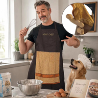 Tablier de chef bicolore avec poche et sangle réglable pour cuisine, cuisson, barbecue et fêtes