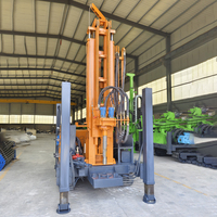 Foreuse rotative sur chenilles pour puits d'eau, moteur diesel, montée sur chenilles, pour l'exploration des eaux souterraines profondes