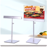 Support métallique moderne personnalisé Présentoir publicitaire de bureau Panneau d'affichage de carte de table droit double face