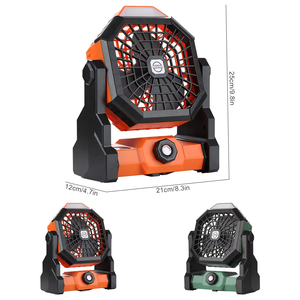 Nouveau ventilateur de camping portable USB rechargeable en plastique avec lumière LED, moteur sans balais, autonomie de plus de 12h - Ventilateur de tente extérieur, vente en gros usine - Product Image 6