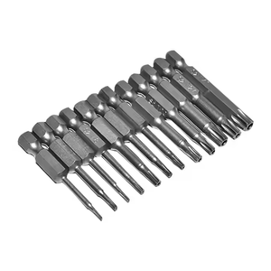 Thép an ninh Torx tuốc nơ vít Bit 50mm xử lý công nghiệp tự làm 1/4 \ "Hex Shank kích cỡ khác nhau 10pcs S2 thép T7 từ tính - Product Image 1