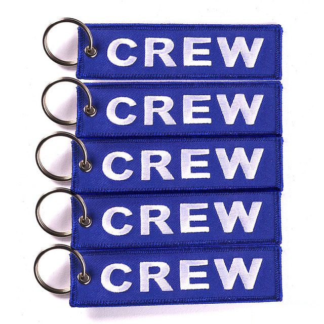 Wholesale Blue CREW Keychain Motorcycle for Keychains Luggage Tag