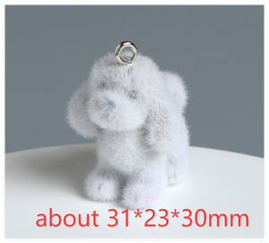 In miniatura cartone animato carino per bambini decorazione della casa delle bambole Figure fornitori di giocattoli Mini animali in resina alla rinfusa cane floccante figurina per portachiavi - Product Image 6