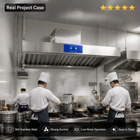 Penghisap Asap Dapur Komersial dengan Filter Baffle Stainless Steel untuk Layanan Makanan