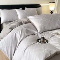 Set Sprei Katun Murni 60s Gauze Mewah Jacquard Skala Besar Empat Potong