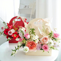 Boîte cadeau rigide en carton recyclable avec logo personnalisé, papier artistique haut de gamme, pour bouquet de roses, cadeau de la Saint-Valentin, anniversaire