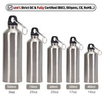 Bouteille d'Eau Promotionnelle Personnalisée à Bas Prix en Aluminium ou Acier Inoxydable pour Sports de Plein Air avec Logo d'Entreprise