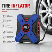 Gonfleur de pneus portable AC/DC avec affichage numérique et éclairage de travail LED