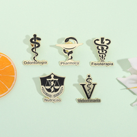 Caduceo médico esmalte pines dentista enfermera veterinario farmacia símbolo broche solapa insignia regalo para amigos