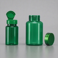 Produits très demandés : flacons à pilules en plastique vert, rose et bleu pour usage médical avec bouchon à vis/bouchon à clapet