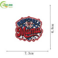Parches de Béisbol para Mamá, Bordados en Rojo, Blanco y Azul, con Diseños de Bate y Guante, para Planchar en Camisetas, Uniformes, Regalos y Gorras