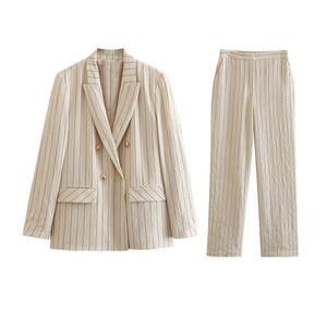 <span class=keywords><strong>Pantaloni</strong></span> TAOP&ZA 2023 Nuovi <span class=keywords><strong>Pantaloni</strong></span> da <span class=keywords><strong>Donna</strong></span> Eleganti Versatili a Vita Alta Slim Fit a Righe Dritti Casual 5247022 - Product Image 6