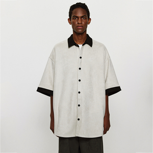 Camiseta de Verano para Hombre, Talla Grande, 100% Algodón, Tejido de Punto, Manga Corta, Transpirable, para Fitness, con Botones, Cuello Clásico, 160g, Casual - Product Image 2