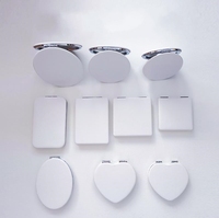 Coeur en cuir PU personnalisé rond carré mini petite poche pliable miroir de maquillage compact portable double face miroirs cosmétiques