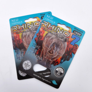 Pacchetti vuoti personalizzati pillole di potenziamento maschile 3D Card espositive scatole rinoceronte 8 500K Blister Card capsule di pillole di rinoceronte 69 - Product Image 2
