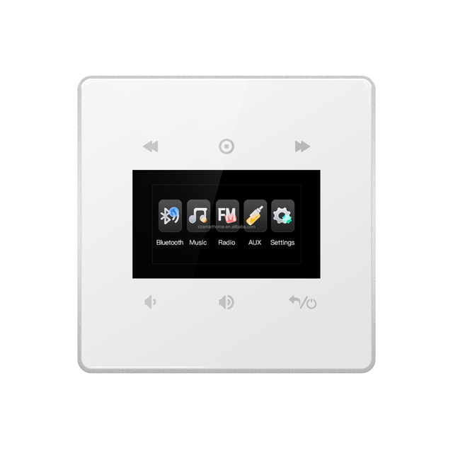 4-Inch Touch Screen Smart Amplifier Wall Mount Music Player & Ceiling Speakers Background Music Smart Home Device