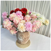 Fleurs artificielles en gros YL, dahlias, fournitures de décoration de mariage, décoration de chambre, fleurs en soie à longues tiges et triple tête, fleurs de simulation